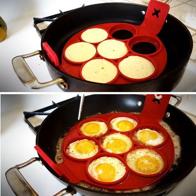 Pierścionek z jajkiem naleśnikarka Nonstick - okrągłe serce, forma do jajek i naleśników, kuchenna akcesoria do gotowania i pieczenia - Wianko - 4