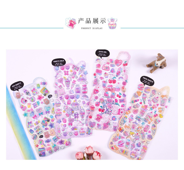 Japońskie błyszczące cukierki cukrowe - Kawaii naklejki 3D do scrapbookingu, DIY - Vinyl, śliczny pamiętnik - Wianko - 12