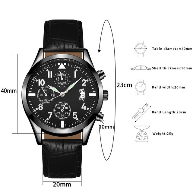 Zegarek męski z podświetleniem, datą i luksusowym skórzanym paskiem - Wianko - 2