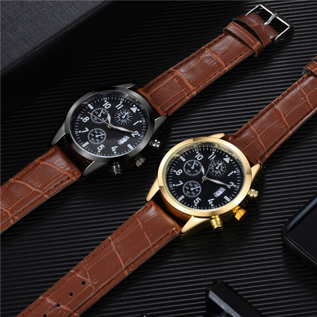 Zegarek męski z podświetleniem, datą i luksusowym skórzanym paskiem - Wianko - 4