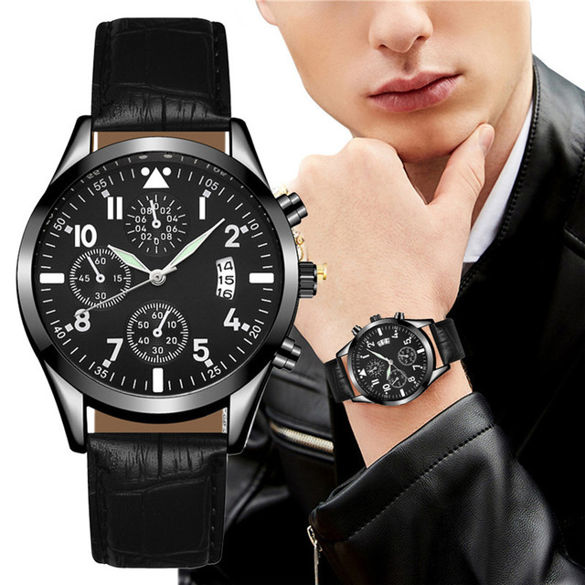 Zegarek męski z podświetleniem, datą i luksusowym skórzanym paskiem - Wianko - 7