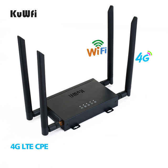 Router bezprzewodowy KuWFi 4G LTE z gniazdem na kartę SIM i 4 antenami zewnętrznymi - szybkie WiFi do 300 mb/s dla 32 użytkowników - Wianko - 7