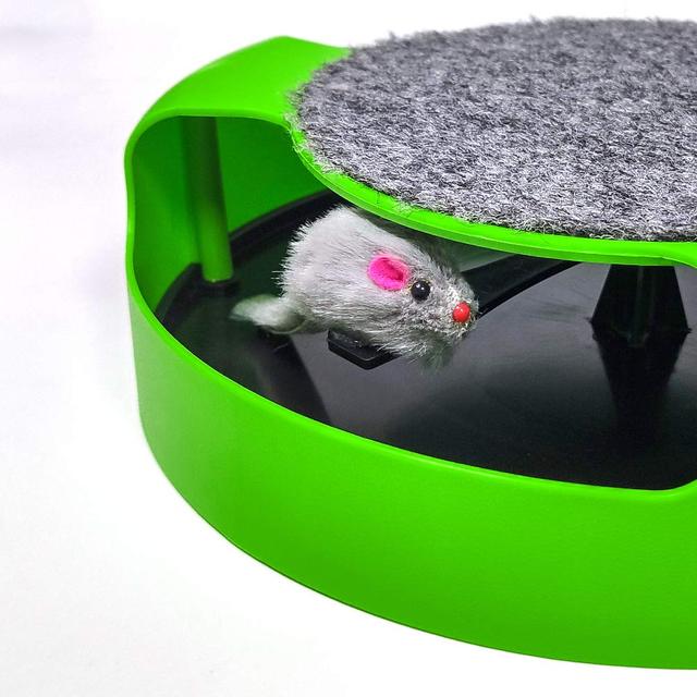 Interaktywna zabawka dla kota - myszka z drapakiem i obrotową podkładką - Wianko - 8