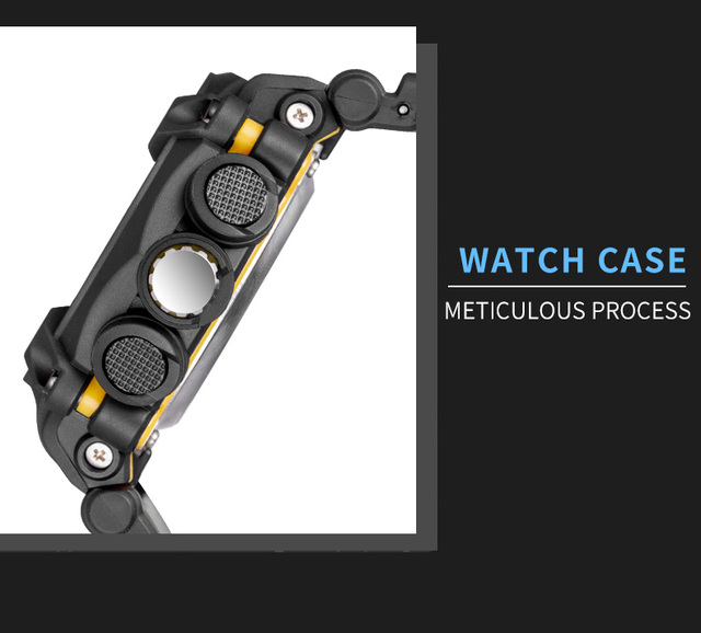 Zegarek cyfrowy męski BASID wojskowy, wodoodporny, podwójny wyświetlacz, data - Wianko - 9