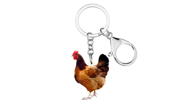 Brelok do kluczy z akrylowym brelokiem w kształcie kurczaka WEVENI, biżuteria dla zwierząt - hurtownia - Wianko - 1