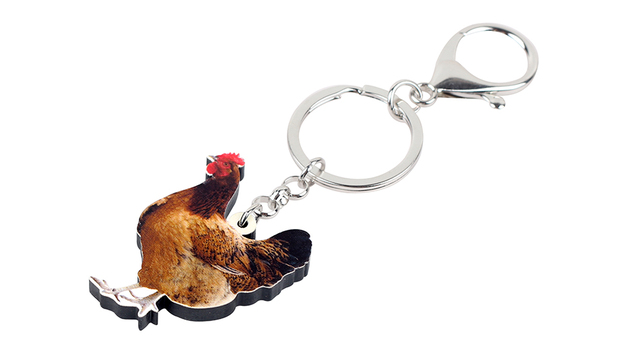 Brelok do kluczy z akrylowym brelokiem w kształcie kurczaka WEVENI, biżuteria dla zwierząt - hurtownia - Wianko - 3
