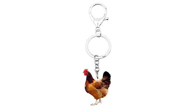 Brelok do kluczy z akrylowym brelokiem w kształcie kurczaka WEVENI, biżuteria dla zwierząt - hurtownia - Wianko - 4