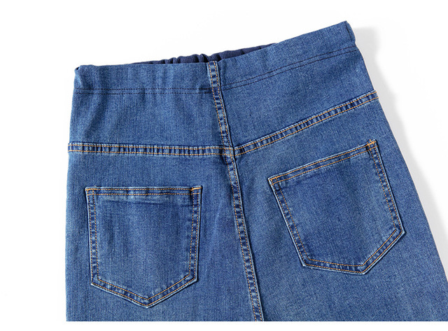 Dżinsy ciążowe Casual Denim długie spodnie jesienne dla kobiet w ciąży z elastycznym pasem brzuchowym - Wianko - 13