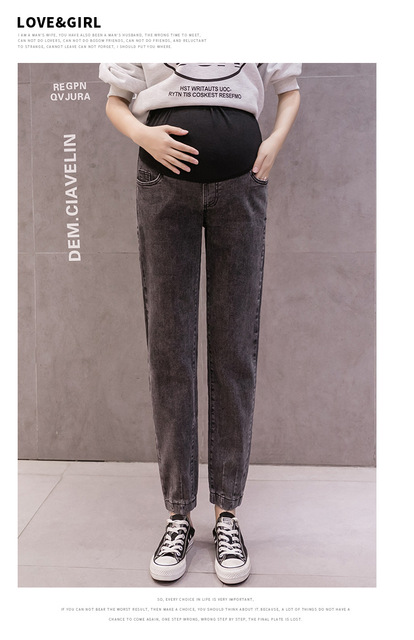 Dżinsy ciążowe Casual Denim długie spodnie jesienne dla kobiet w ciąży z elastycznym pasem brzuchowym - Wianko - 11