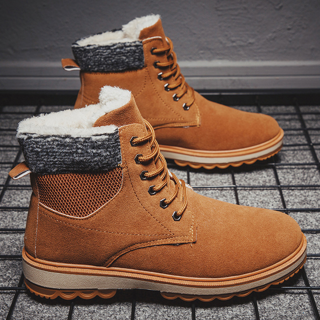 Męskie buty śniegowe z futrem 2019, skórzane, ciepłe, autentyczne, retro, wodoodporne - Wianko - 20