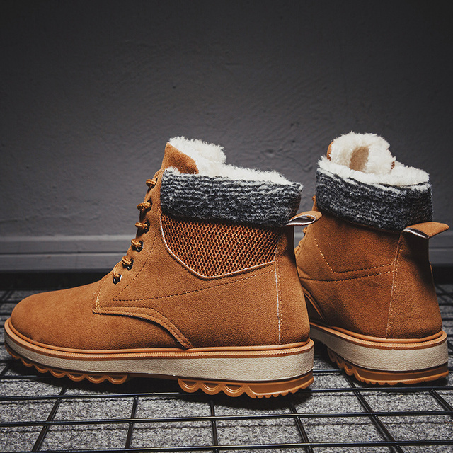 Męskie buty śniegowe z futrem 2019, skórzane, ciepłe, autentyczne, retro, wodoodporne - Wianko - 19