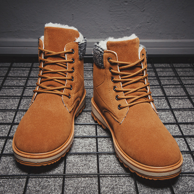 Męskie buty śniegowe z futrem 2019, skórzane, ciepłe, autentyczne, retro, wodoodporne - Wianko - 21