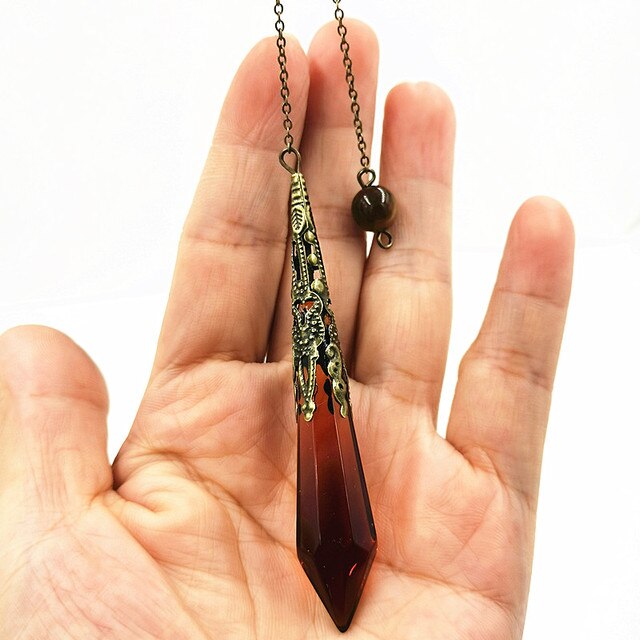 Wisiorek z wahadłem szklanym i dzwonkami Reiki - naturalne amulety uzdrawiające z kryształowym wisiorkiem do medytacji - Wianko - 18