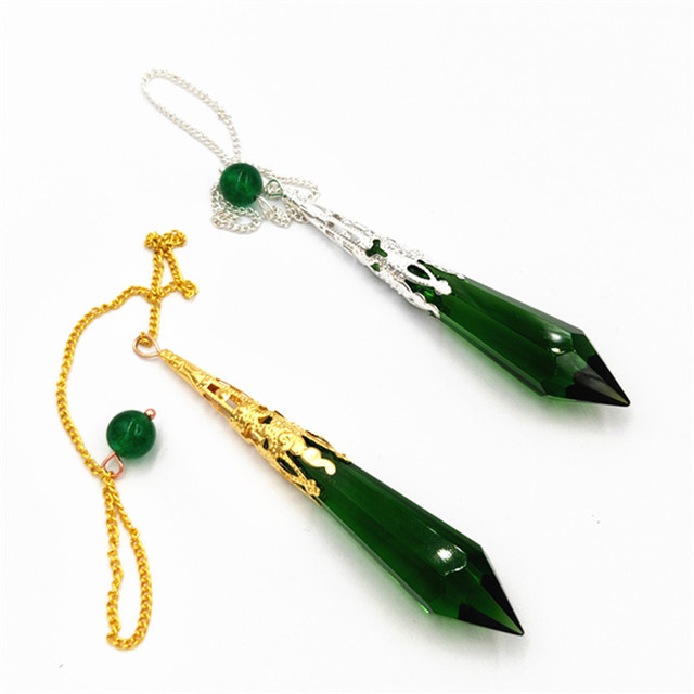 Wisiorek z wahadłem szklanym i dzwonkami Reiki - naturalne amulety uzdrawiające z kryształowym wisiorkiem do medytacji - Wianko - 4