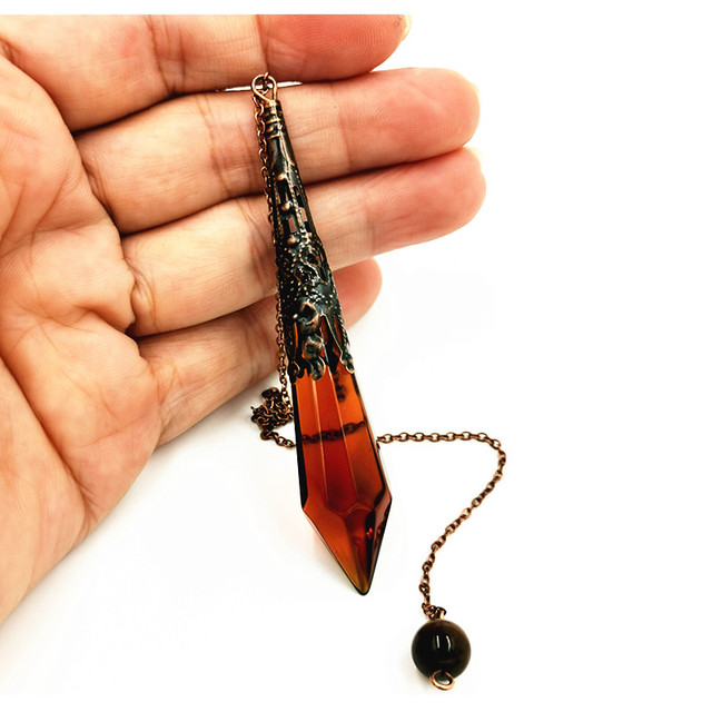 Wisiorek z wahadłem szklanym i dzwonkami Reiki - naturalne amulety uzdrawiające z kryształowym wisiorkiem do medytacji - Wianko - 25