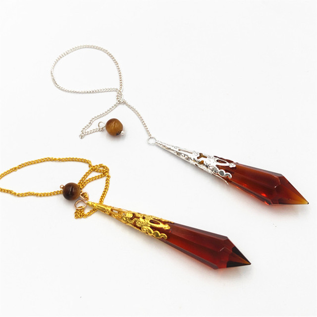 Wisiorek z wahadłem szklanym i dzwonkami Reiki - naturalne amulety uzdrawiające z kryształowym wisiorkiem do medytacji - Wianko - 3
