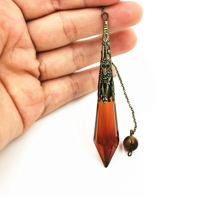 Wisiorek z wahadłem szklanym i dzwonkami Reiki - naturalne amulety uzdrawiające z kryształowym wisiorkiem do medytacji - Wianko - 19