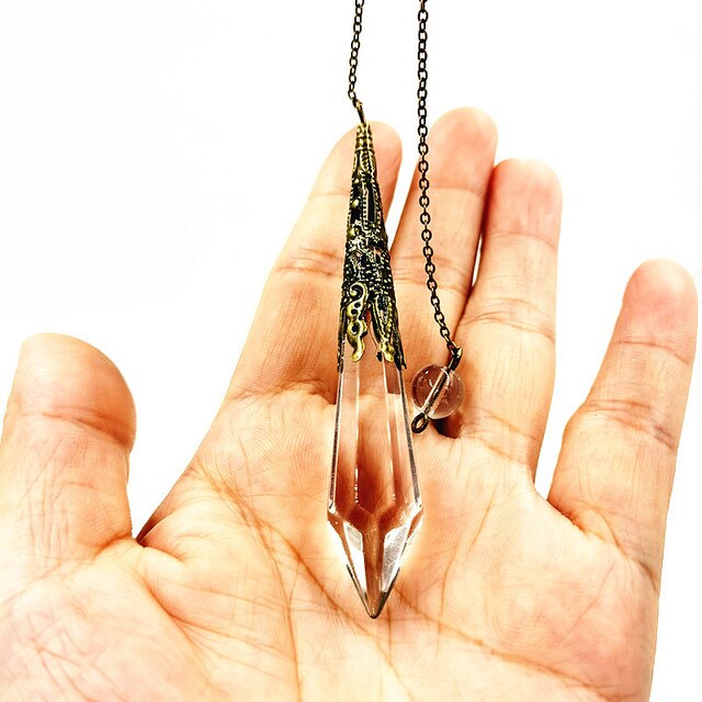 Wisiorek z wahadłem szklanym i dzwonkami Reiki - naturalne amulety uzdrawiające z kryształowym wisiorkiem do medytacji - Wianko - 36