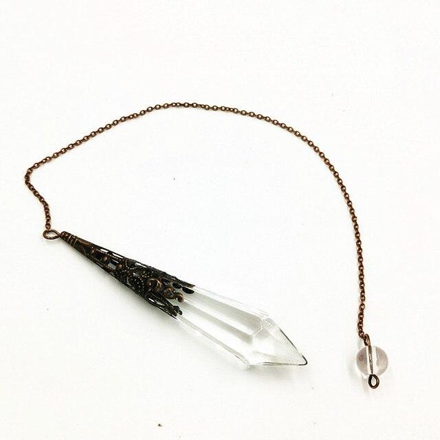 Wisiorek z wahadłem szklanym i dzwonkami Reiki - naturalne amulety uzdrawiające z kryształowym wisiorkiem do medytacji - Wianko - 33
