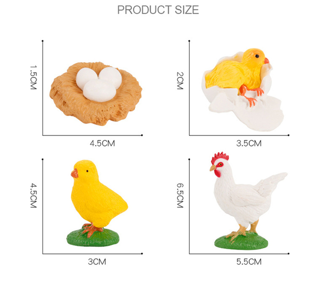 Model symulacyjny żaba, mrówka, komar, żółw morski, kurczak - zestaw cyklu wzrostu i życia zwierząt (Figurki akcji) - Wianko - 2