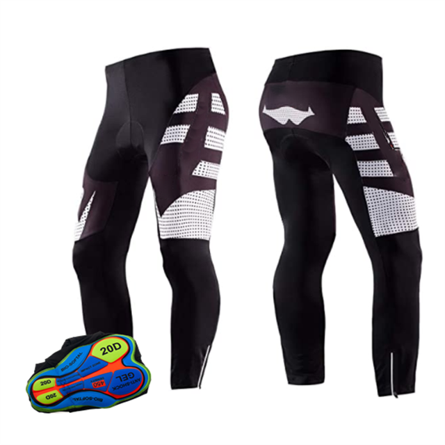 Spodnie rowerowe męskie 20D gąbka żelowa wyściełane, szybkoschnące, odporne na wstrząsy, obcisłe, długie, wygodne - Wianko - 1