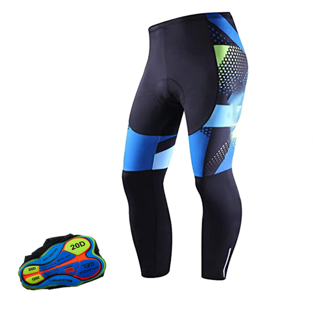 Spodnie rowerowe męskie 20D gąbka żelowa wyściełane, szybkoschnące, odporne na wstrząsy, obcisłe, długie, wygodne - Wianko - 5