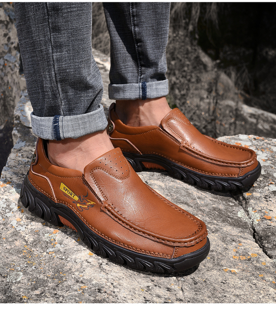 Męskie skórzane buty biznesowe low-cut 2021 - lekkie, oddychające - Wianko - 24