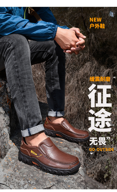 Męskie skórzane buty biznesowe low-cut 2021 - lekkie, oddychające - Wianko - 4