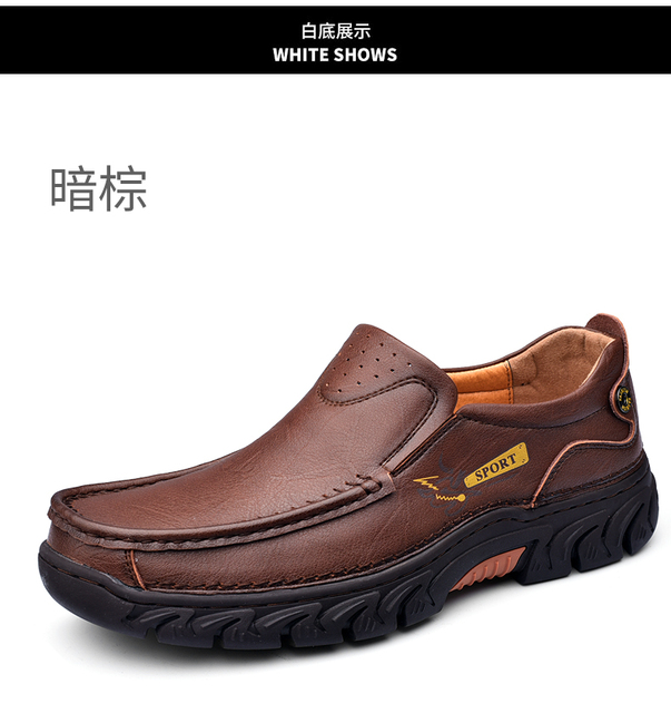 Męskie skórzane buty biznesowe low-cut 2021 - lekkie, oddychające - Wianko - 31