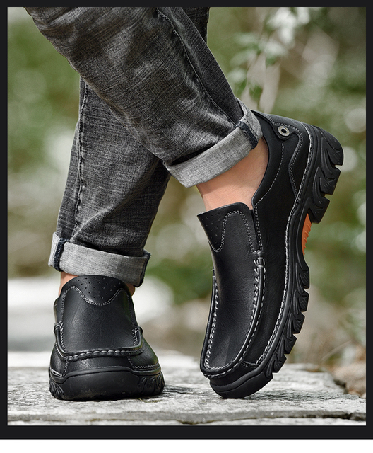 Męskie skórzane buty biznesowe low-cut 2021 - lekkie, oddychające - Wianko - 6
