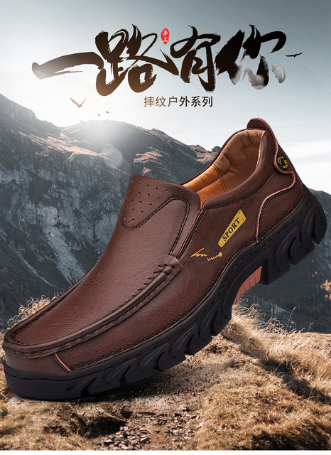 Męskie skórzane buty biznesowe low-cut 2021 - lekkie, oddychające - Wianko - 1