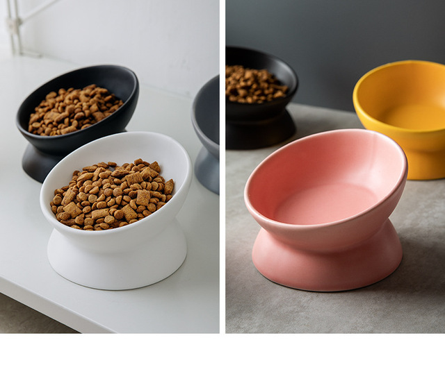 Ceramiczna miska dla psa z podwyższonym stanem dla ochrony szyi oraz karma dla kotów - Wianko - 9