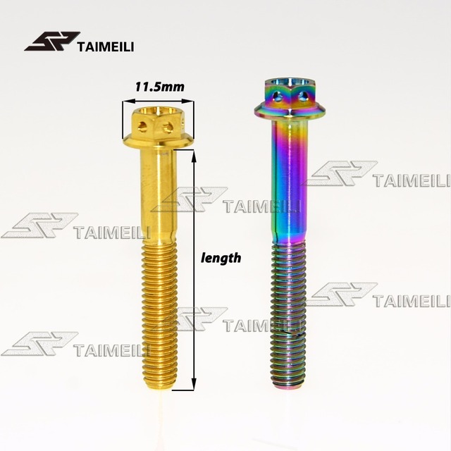 Śruba tytanowa GR5 z głowicą kołnierzową M6x10/15/20/25/30/35/40/45/50mm - remont powłoki motocykla - Wianko - 2