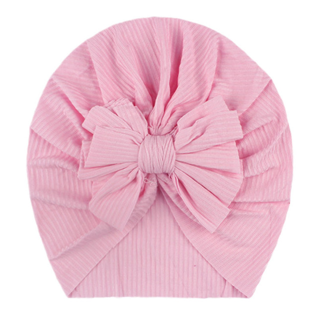Miękki kapelusz dla niemowlęcia w kształcie turbanu z dużą kokardą - jednolity kolor, wiosna - Wianko - 5