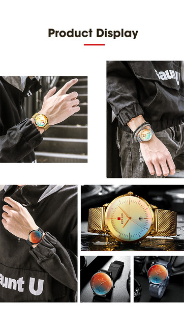 Męski zegarek kwarcowy z kolorową siatką, wodoodporny, luksusowej marki - Relogio Masculino - Wianko - 6