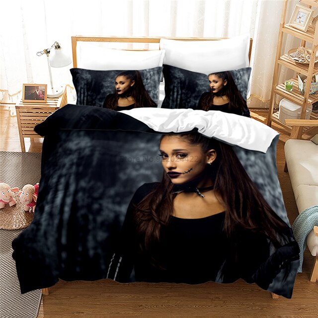 Zestaw pościeli Ariana Grande 3D - kołdra, poszewki na poduszki (pełne/dekoracyjne), cyfrowy druk, pojedyncze/podwójne/podwójne duże/królewskie rozmiary, do sypialni - Wianko - 14