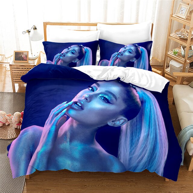 Zestaw pościeli Ariana Grande 3D - kołdra, poszewki na poduszki (pełne/dekoracyjne), cyfrowy druk, pojedyncze/podwójne/podwójne duże/królewskie rozmiary, do sypialni - Wianko - 20