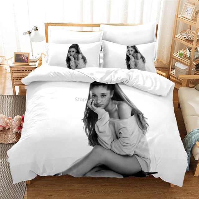 Zestaw pościeli Ariana Grande 3D - kołdra, poszewki na poduszki (pełne/dekoracyjne), cyfrowy druk, pojedyncze/podwójne/podwójne duże/królewskie rozmiary, do sypialni - Wianko - 6