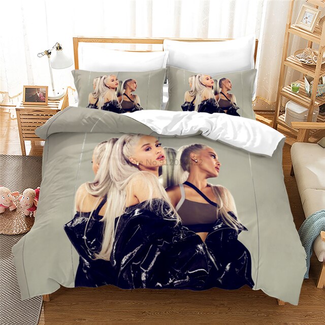 Zestaw pościeli Ariana Grande 3D - kołdra, poszewki na poduszki (pełne/dekoracyjne), cyfrowy druk, pojedyncze/podwójne/podwójne duże/królewskie rozmiary, do sypialni - Wianko - 11