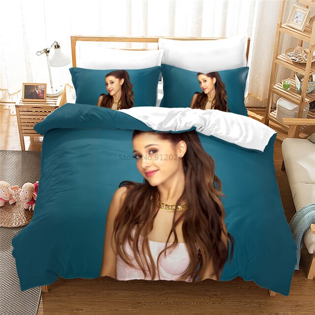 Zestaw pościeli Ariana Grande 3D - kołdra, poszewki na poduszki (pełne/dekoracyjne), cyfrowy druk, pojedyncze/podwójne/podwójne duże/królewskie rozmiary, do sypialni - Wianko - 15