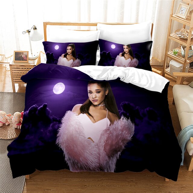 Zestaw pościeli Ariana Grande 3D - kołdra, poszewki na poduszki (pełne/dekoracyjne), cyfrowy druk, pojedyncze/podwójne/podwójne duże/królewskie rozmiary, do sypialni - Wianko - 10