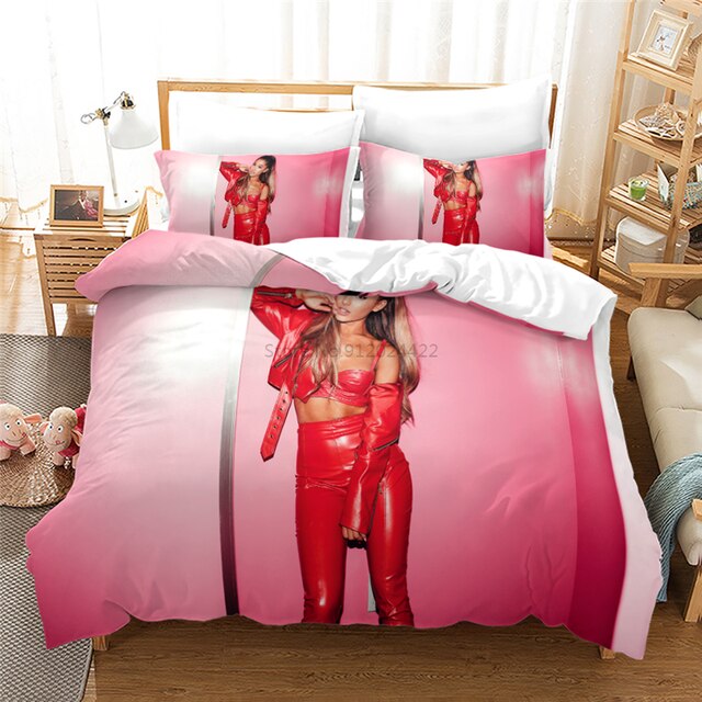 Zestaw pościeli Ariana Grande 3D - kołdra, poszewki na poduszki (pełne/dekoracyjne), cyfrowy druk, pojedyncze/podwójne/podwójne duże/królewskie rozmiary, do sypialni - Wianko - 7
