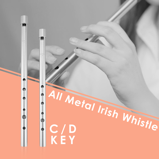 Flet Naomi High D - aluminiowy Penny gwizdek zintegrowany z 6 otworami, tradycyjny instrument muzyczny flet irlandzki - Wianko - 2