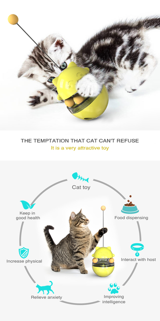 Interaktywne zabawki dla kotów z dozowaniem żywności i zwiększeniem inteligencji fizycznej - Wianko - 3