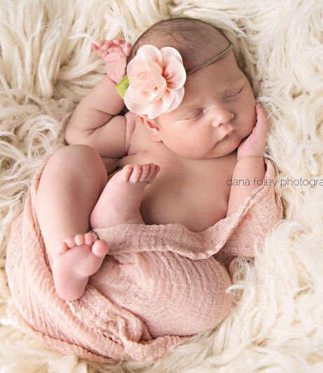 Elastyczna opaska do włosów dla niemowląt - Śliczny liść róża, fotografia rekwizyt - Wianko - 3