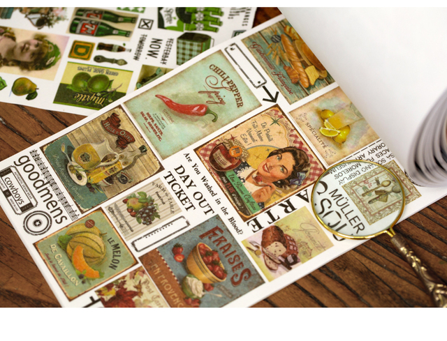 50 arkuszy Vintage Journal Series - dekoracyjne naklejki scrapbookingowe do pamiętników i albumów DIY - Wianko - 23