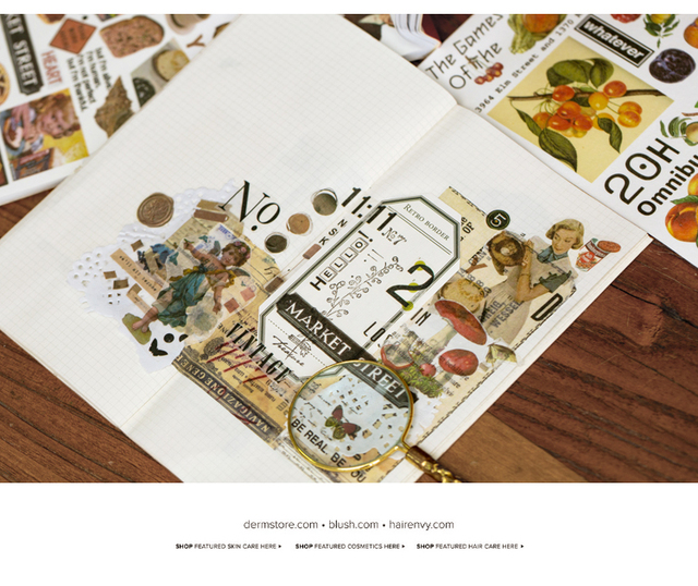 50 arkuszy Vintage Journal Series - dekoracyjne naklejki scrapbookingowe do pamiętników i albumów DIY - Wianko - 22
