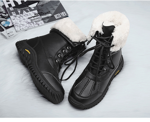 Ciepłe zimowe buty damskie do połowy łydki z wysokiej jakości materiałów, sznurowane, wygodne - Wianko - 17