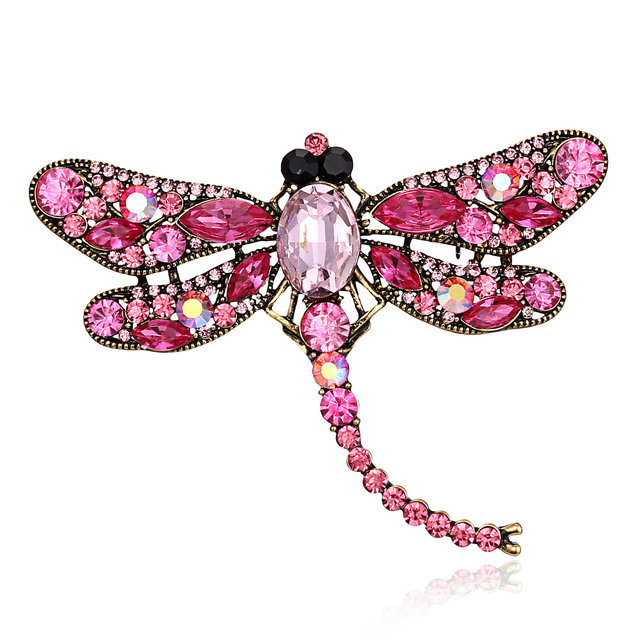 Broszka Rinhoo Crystal Vintage Dragonfly - elegancka biżuteria z dużą owadzą broszką, idealna do płaszcza - Wianko - 100