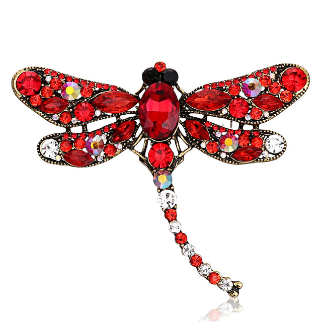 Broszka Rinhoo Crystal Vintage Dragonfly - elegancka biżuteria z dużą owadzą broszką, idealna do płaszcza - Wianko - 88